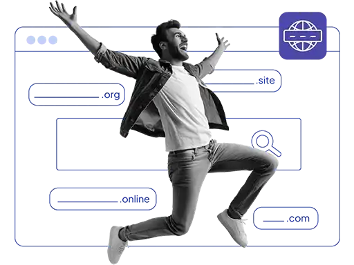 Persona feliz que registro de su dominio, alojamiento web en Colombia con años de experiencia