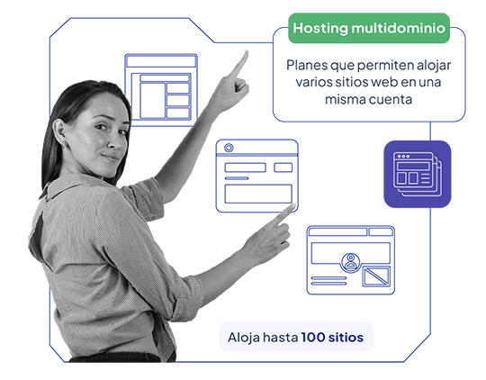 Mujer mostrando las características del mejor hosting web para tiendas online y woocomerce